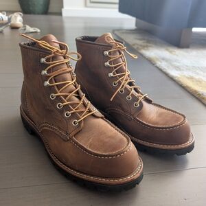 Red Wing Brown Leather Moc-Toe Boots